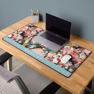 Modern Botanical Abstract Art Personalised Desk Mat
