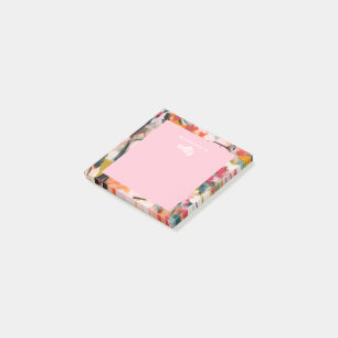 Modern Botanical Abstract Art Pink Post-it Notes