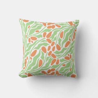 Modern Botanical Abstract Throw Pillow | Green