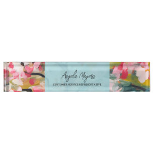 Modern Botanical Abstract Tree Personalized Nameplate