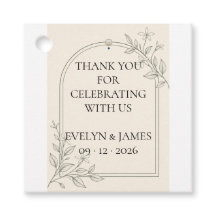 Modern Botanical Arch Wedding Favour Tags