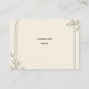 Modern Botanical Arch Wedding Place Card