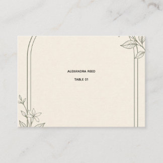 Modern Botanical Arch Wedding Place Card