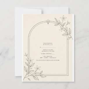 Modern Botanical Arch Wedding RSVP Card