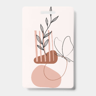 Modern Botanical Art Print, ID Badge