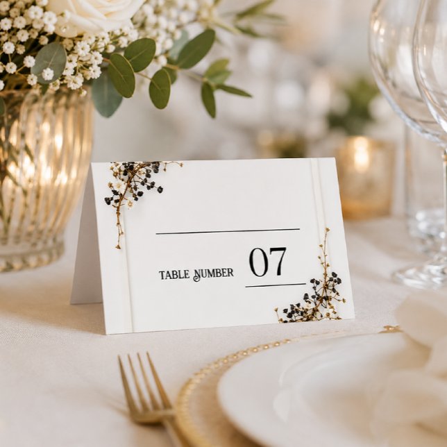 Modern Botanical Black& White  Wedding Place Cards (Creator Uploaded)