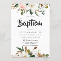 Modern Botanical Blush & White Floral Baptism