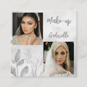 Modern Botanical Boho Photo Script  Square Business Card