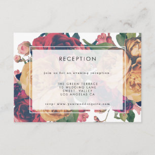 Modern Botanical Boho Wedding Reception Enclosure Card
