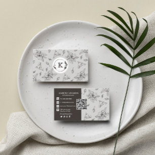 Modern Botanical Brown Business Card