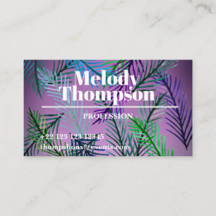 Modern Botanical Business Cards, Purple Card