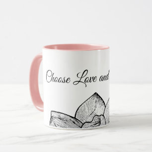 Modern Botanical "Choose Love and Kindness" Combo Mug