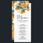 Modern Botanical Citrus Greenery Wedding Menu Card<br><div class="desc">This modern wedding menu card will surely brighten up your wedding day. The design features beautiful hand-painted oranges and lush greenery adorned with stylish lettering. Use the text fields to personalise the menu with your own wording and details. The background colour of the card is set to white, but feel...</div>