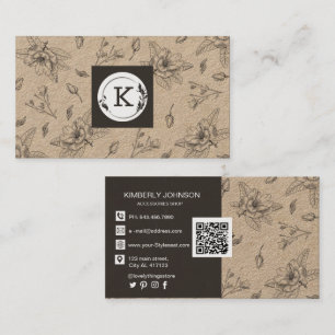 Modern Botanical Craft Paper Business Card