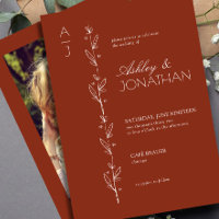 Modern Botanical Divider Wedding Redwood Photo