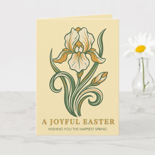 Modern Botanical Easter Blessings Card (Small Plant)