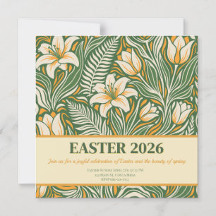 Modern Botanical Easter Blessings Magnetic Invitation