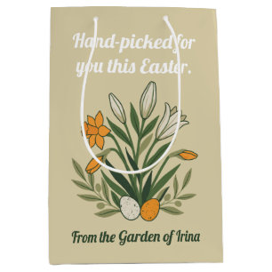 Modern Botanical Easter Blessings Medium Gift Bag