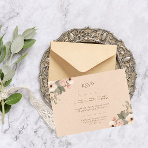 Modern Botanical Elegant Floral Wedding RSVP Card