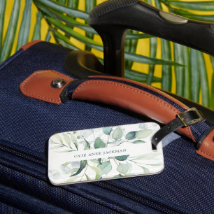 Modern Botanical Eucalyptus Greenery Elegant Luggage Tag