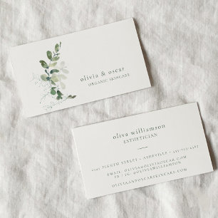 Modern Botanical Eucalyptus Minimalist Beauty Business Card