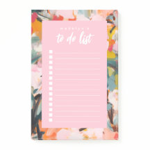 Modern Botanical Floral Abstract Art To Do List