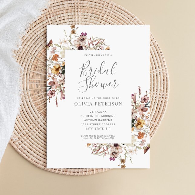 Modern Botanical Floral Bridal Shower Invitation (Creator Uploaded)