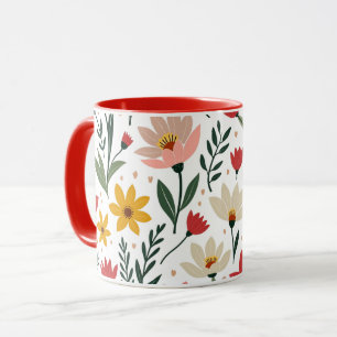 Modern Botanical Floral Colourful Summer Garden Mug
