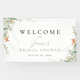 Modern Botanical Floral Lily Frame Banner