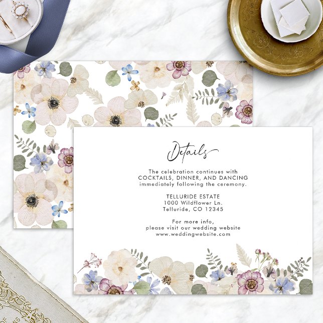 Modern Botanical Floral Wedding Details Enclosure Card (Modern Botanical Floral Wedding Details Enclosure Card by Painted Paperie
)