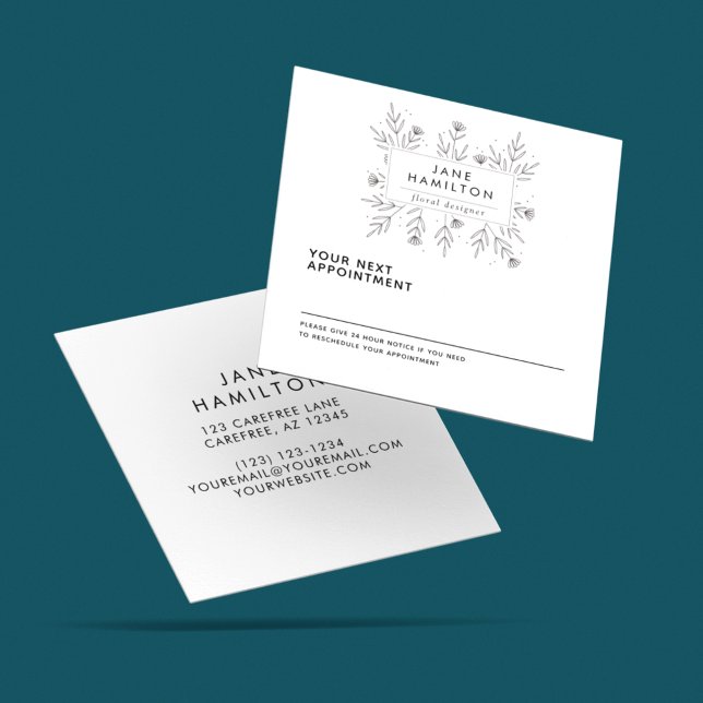 Modern Botanical Florist Appointment Card (Creator Uploaded)
