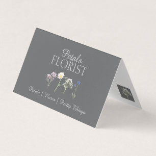 Modern Botanical Florist Branding Message Business Card