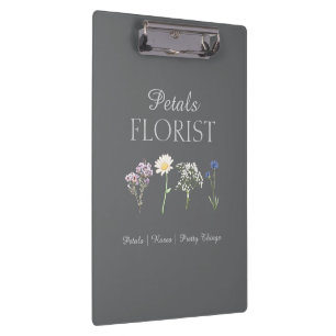 Modern Botanical Florist Branding Pastel Flower Clipboard