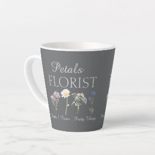 Modern Botanical Florist Branding Pastel Flower Latte Mug