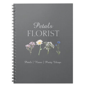 Modern Botanical Florist Branding Pastel Flower Notebook