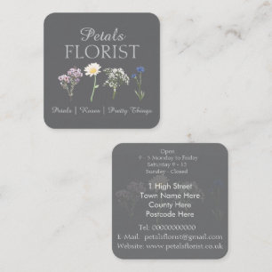 Modern Botanical Florist Branding Pastel Flower  Square Business Card