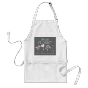 Modern Botanical Florist Branding Pastel Flower Standard Apron
