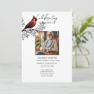 Modern botanical funeral memorial service e-vite invitation