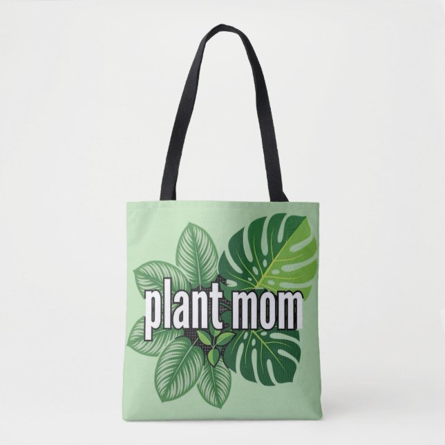 Modern Botanical Graphic Design Tote Bag (Front)