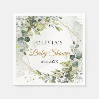 Modern botanical greenery leaf gold Baby shower