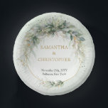 Modern botanical greenery leaf gold frame paper plate<br><div class="desc">Prepare to elevate your wedding decor game with the chic and trendy Modern Botanical Greenery Leaf Gold Frame Paper Bowls! These beautifully crafted bowls combine a touch of nature with a hint of luxury, adding a touch of elegance to your special day. Whether you are aiming for a modern and...</div>