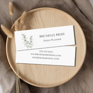 Modern Botanical Greenery Simple Floral  Mini Business Card