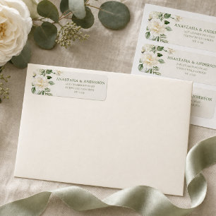 Modern Botanical Greenery Wedding Return Address