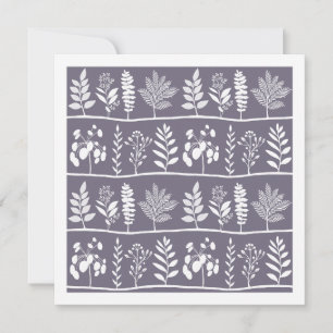 Modern Botanical Herbarium in Muted Lavender Card
