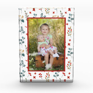 Modern Botanical Holiday Floral Family Photo Block