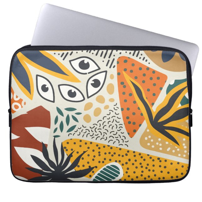 Modern botanical laptop sleeve (Front)