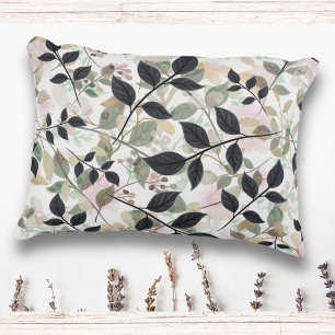 Modern Botanical Layers Of Leaves Decorative Cushion