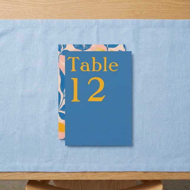 Modern Botanical leafy Table Number Card (Modern Botanical leafy Table Number Card.)