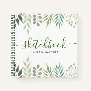 Modern Botanical Leaves Foliage Sketchbook Notebook