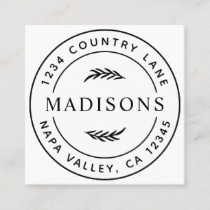 Modern Botanical Leaves Square Business Card